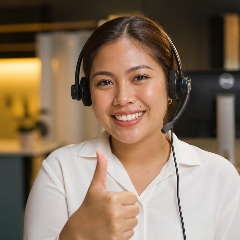 WorkNow support specialist giving a thumbs up